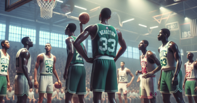 Igrači Boston Seltiksa tokom treninga u košarkaškoj dvorani u Sjedinjenim Američkim Državama.